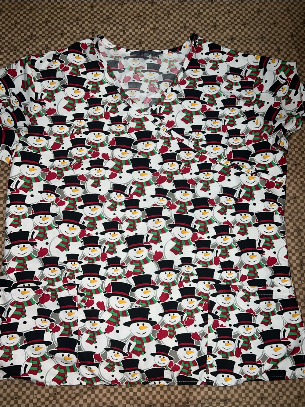 Unbranded White Snowman Print Short Sleeve Tee